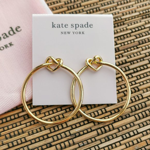 Kate Spade Loves Me Knot Hoop Earrings Gold